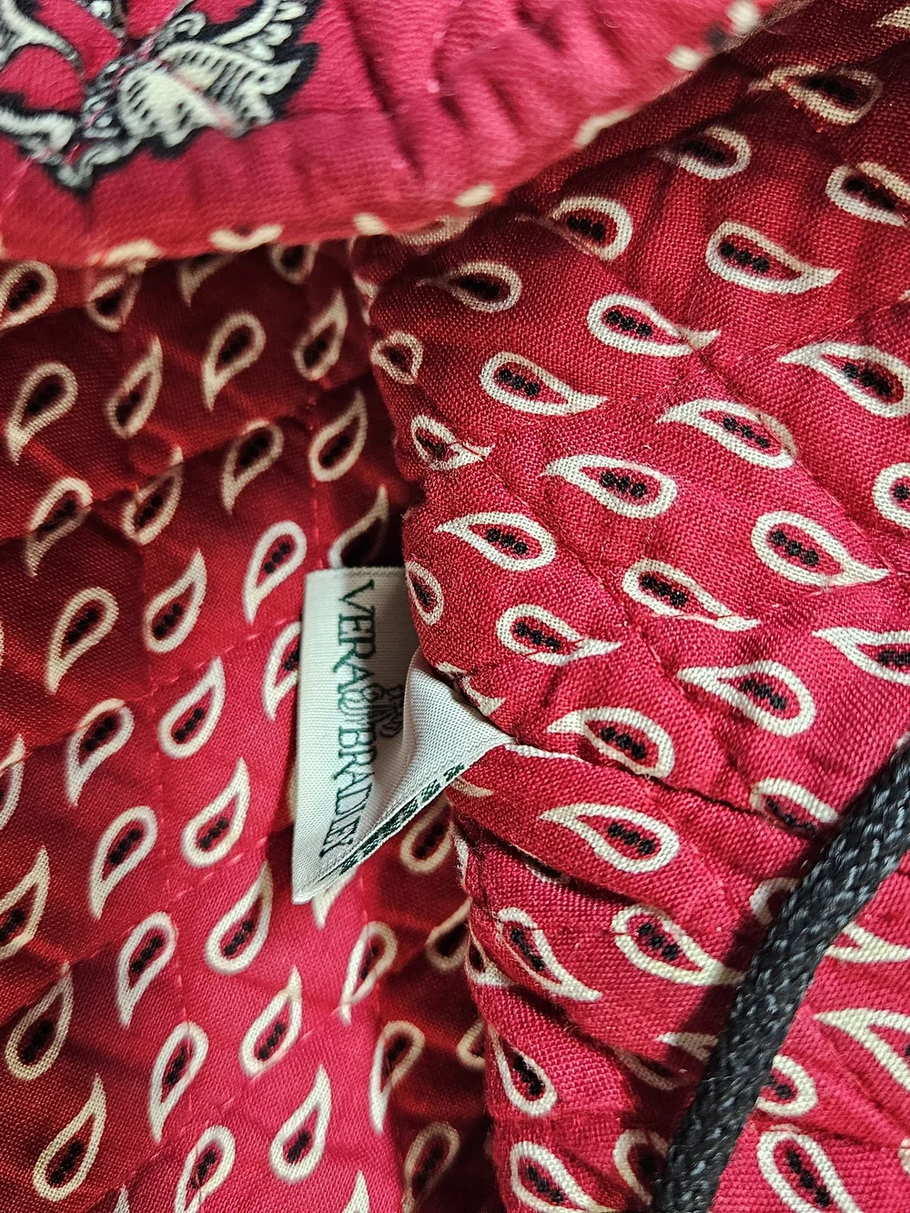 Vera Bradley Red Bandana Print Quilted  Drawstring Tote Backpack Bag
